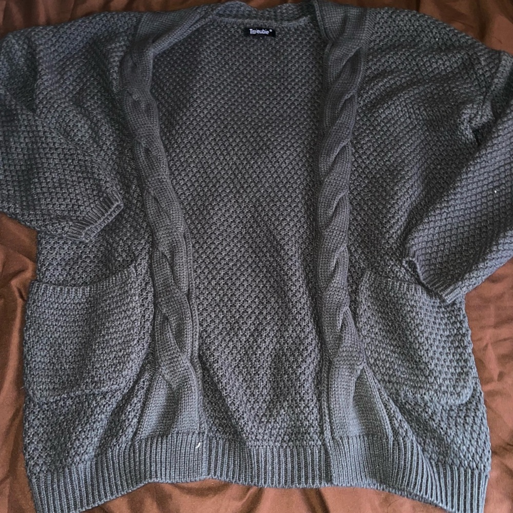 Torrid Charcoal Cable Knit Cardigan